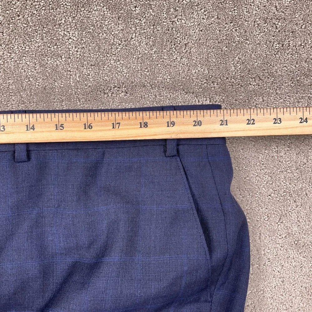 Lauren Ralph Lauren Pants Men 42W 32L‎ Blue Plaid Wool Stretch Dress Trousers